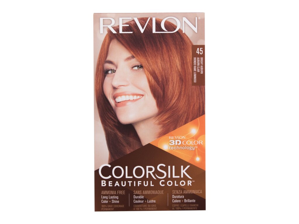 Revlon, Colorsilk Beautiful Color, Permanent Hair Dye, 45 Bright Auburn, 130 ml - Feel You