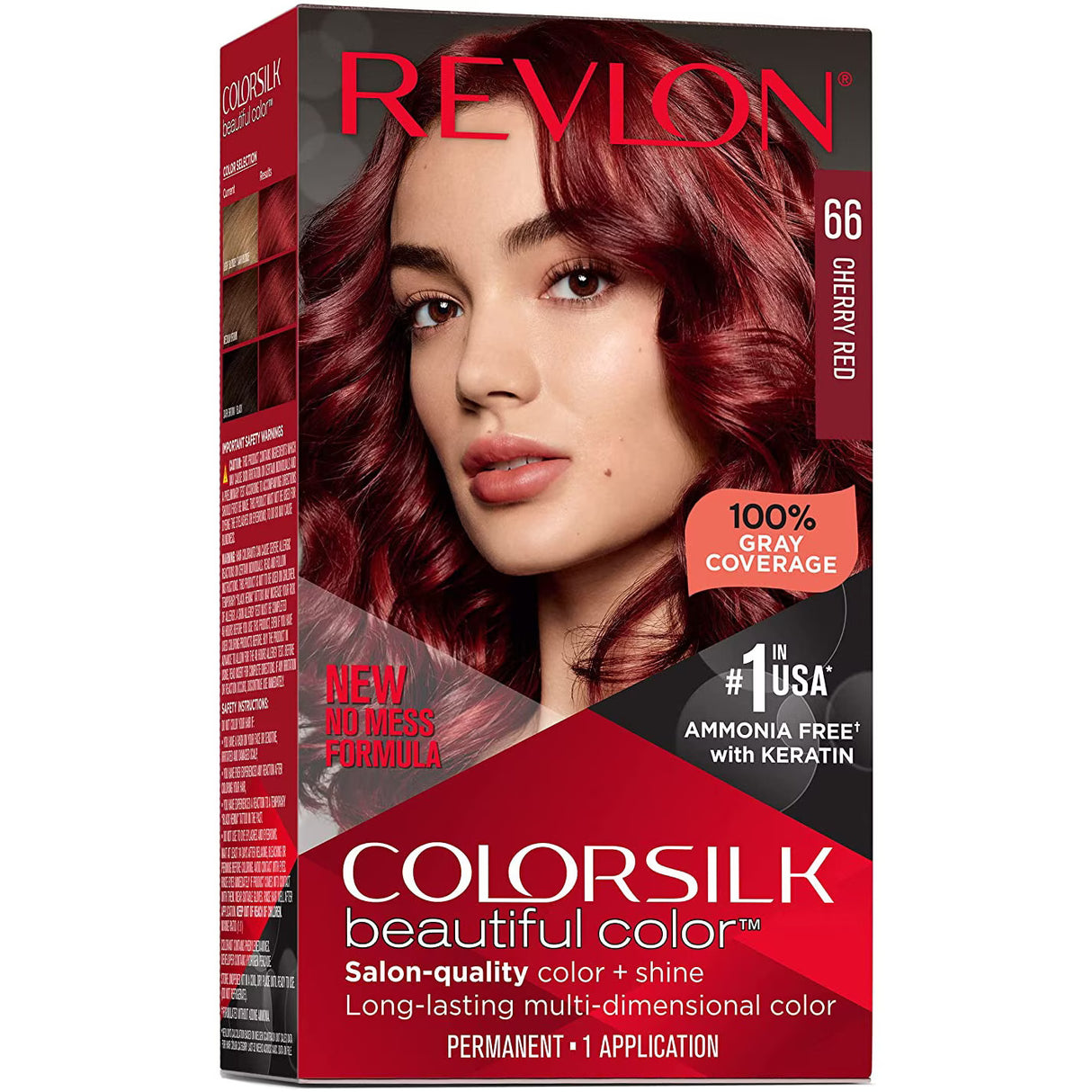 Revlon, Colorsilk, Permanent Hair Dye, 66 Cherry Red, 130 ml - Feel You