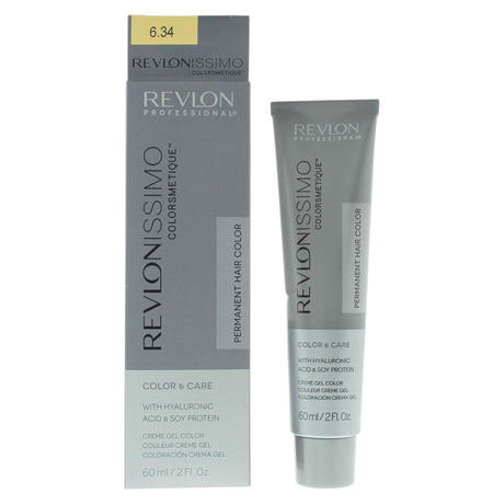 Revlon, Revlonissimo Colorsmetique, Hyaluronic Acid, Permanent Hair Dye, 6.34 Dark Coppery Gold Blonde, 60 ml - Feel You