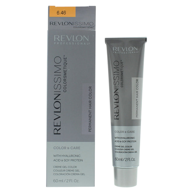 Revlon, Revlonissimo Colorsmetique, Permanent Hair Dye, 6.46 Dark Red Copper Blonde, 60 ml - Feel You