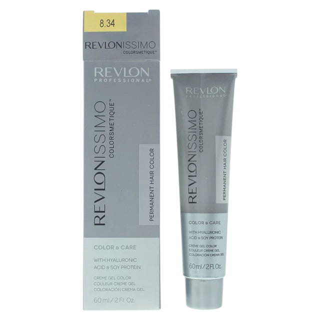 Revlon, Revlonissimo Colorsmetique, Permanent Hair Dye, 8.34 Light Coppery Gold Blonde, 60 ml - Feel You