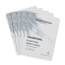 Revolution Skincare - Biodegradable Purifying Charcoal Sheet Mask - A set of face masks with black charcoal - Feel You