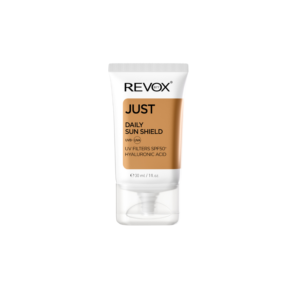 Revox B77, Just Daily Sun Shield, Hyaluronic Acid, Sun Protection, Sunscreen Cream, For Face & Neck, SPF 50, 30 ml - Feel You