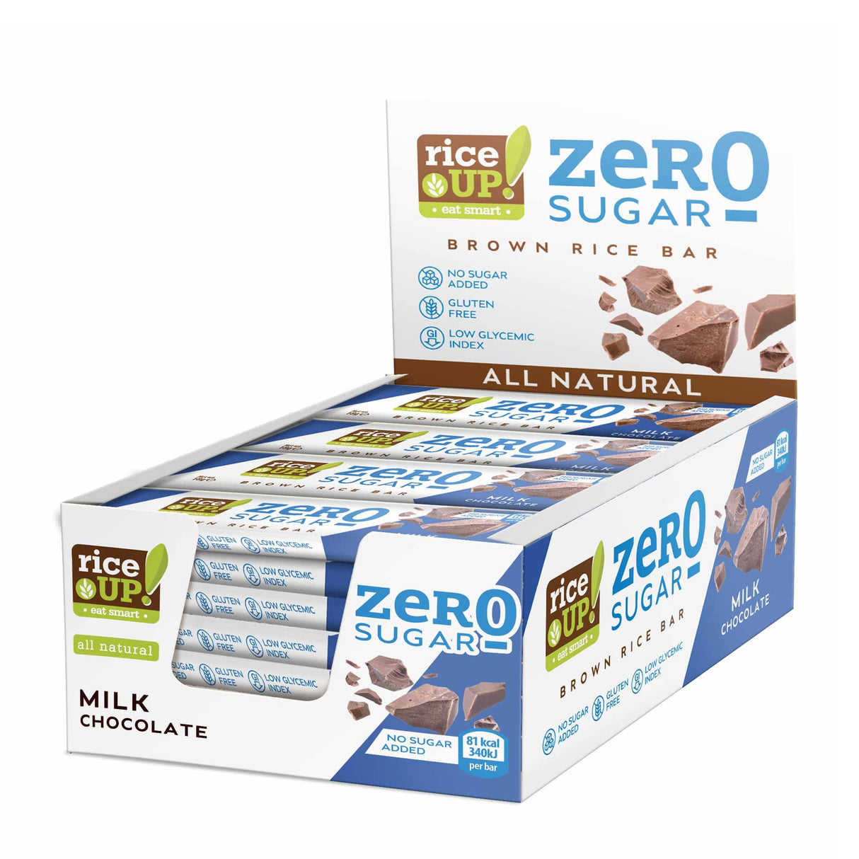 RiceUP! ZERO SUGAR - Оризов бар - 20 x 18 g - Feel You