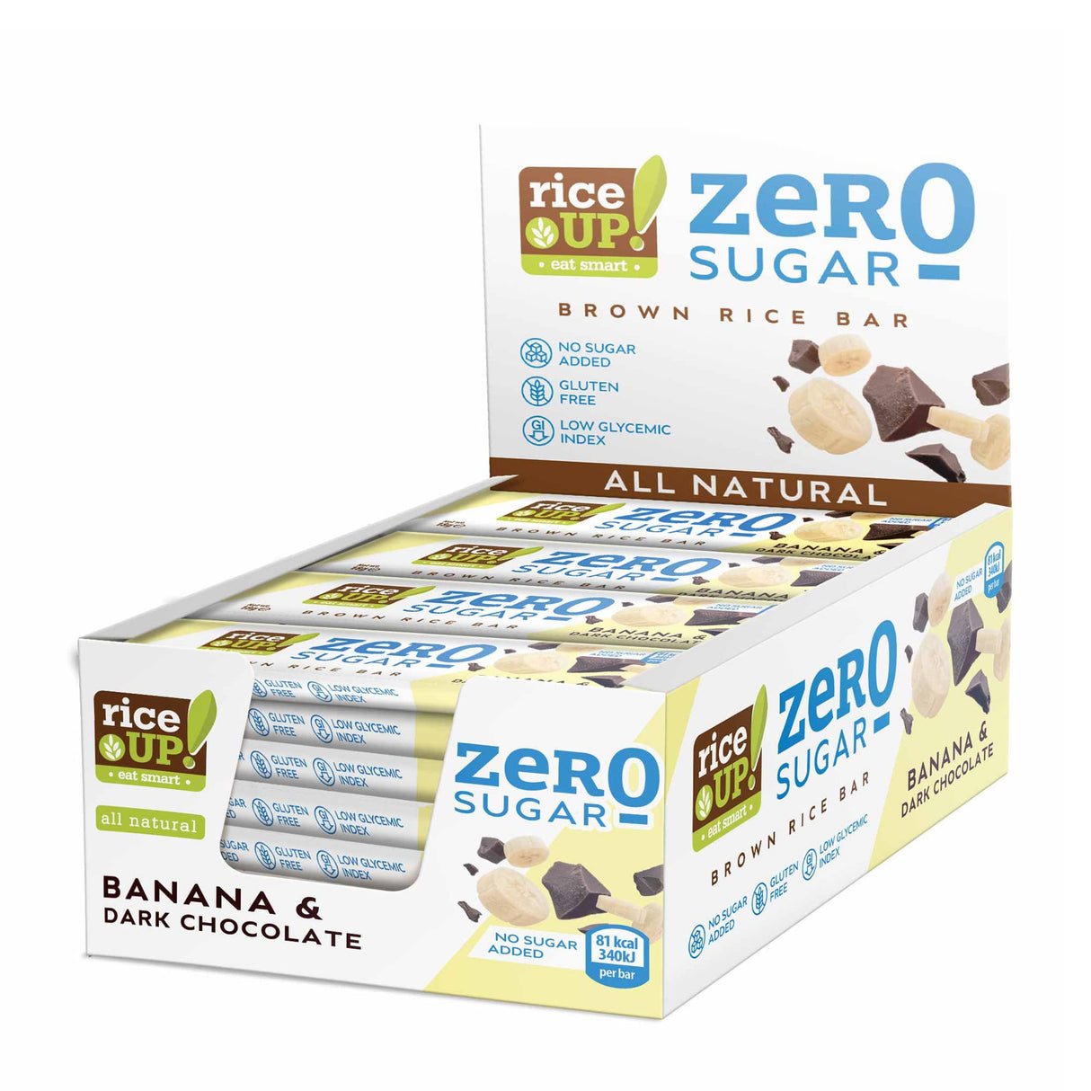 RiceUP! ZERO SUGAR - Оризов бар - 20 x 18 g - Feel You