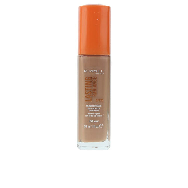 Rimmel London, Lasting Radiance, Natural Medium Coverage, Liquid Foundation, 350, Honey, SPF 25, 30 ml - Feel You