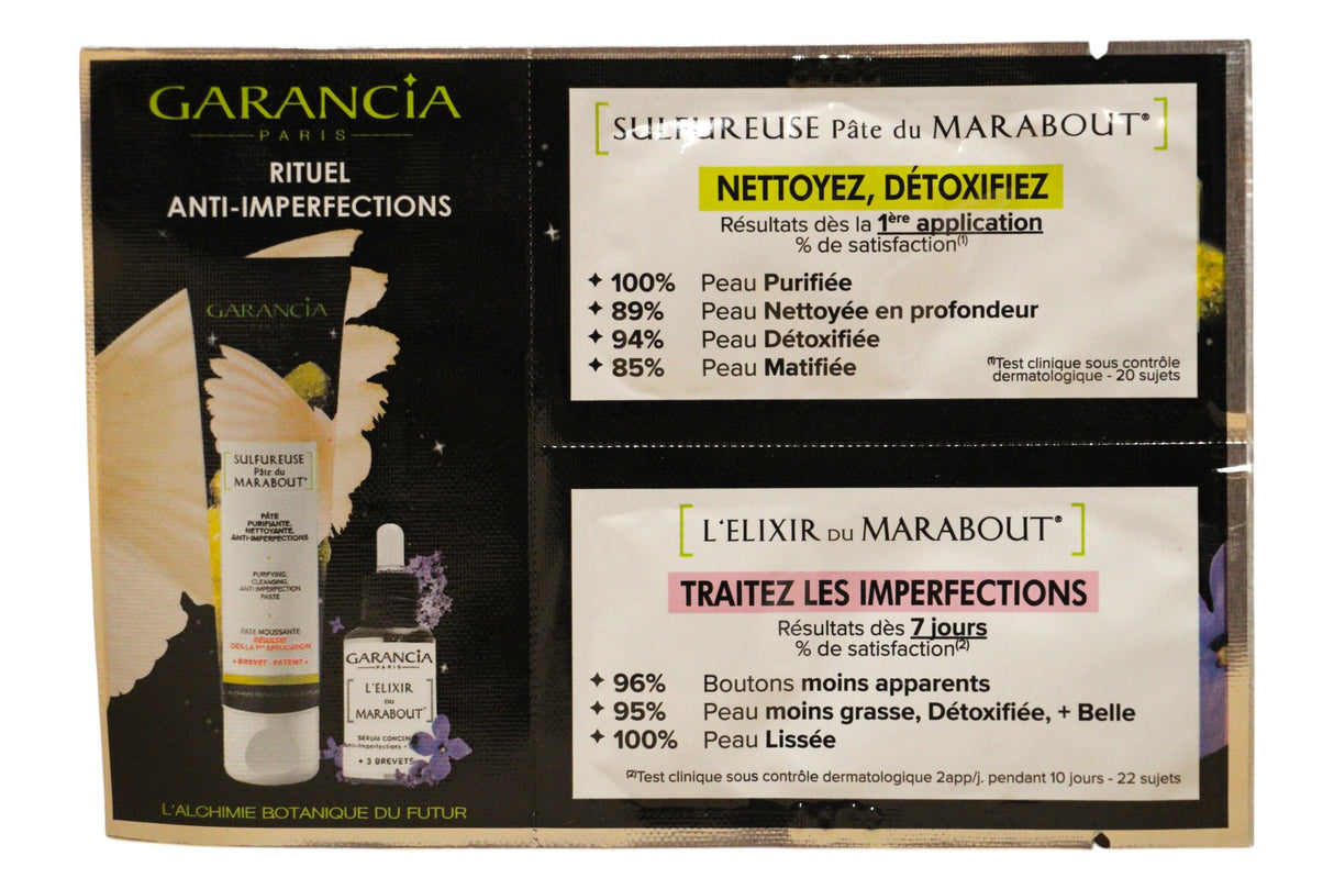 Rituel Anti-Imperfections Set Garancia: Marabout Sulphurous, Purifying, Cleansing Cream, 30 g *Tester + Marabout Elixir, Oil Free, Anti-Ageing, Morning & Evening, Serum, For Face, 15 ml - Feel You