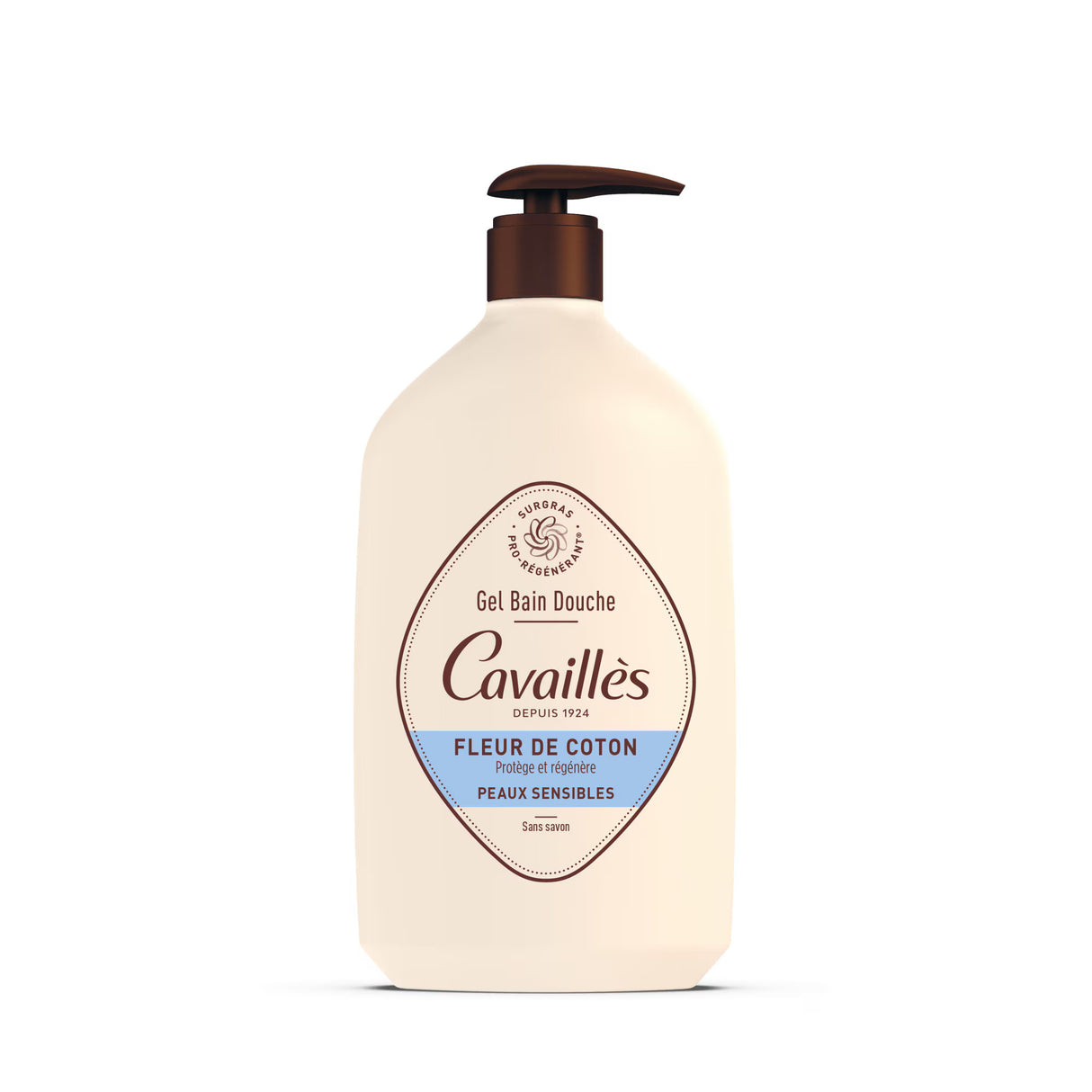 Roge Cavailles, Roge Cavailles, Cotton Flower, Regenerating, Shower Gel, For Sensitive Skin, 1000 ml - Feel You
