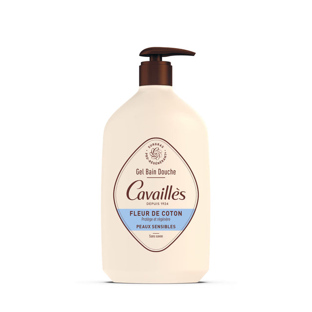 Roge Cavailles, Roge Cavailles, Cotton Flower, Regenerating, Shower Gel, For Sensitive Skin, 1000 ml - Feel You