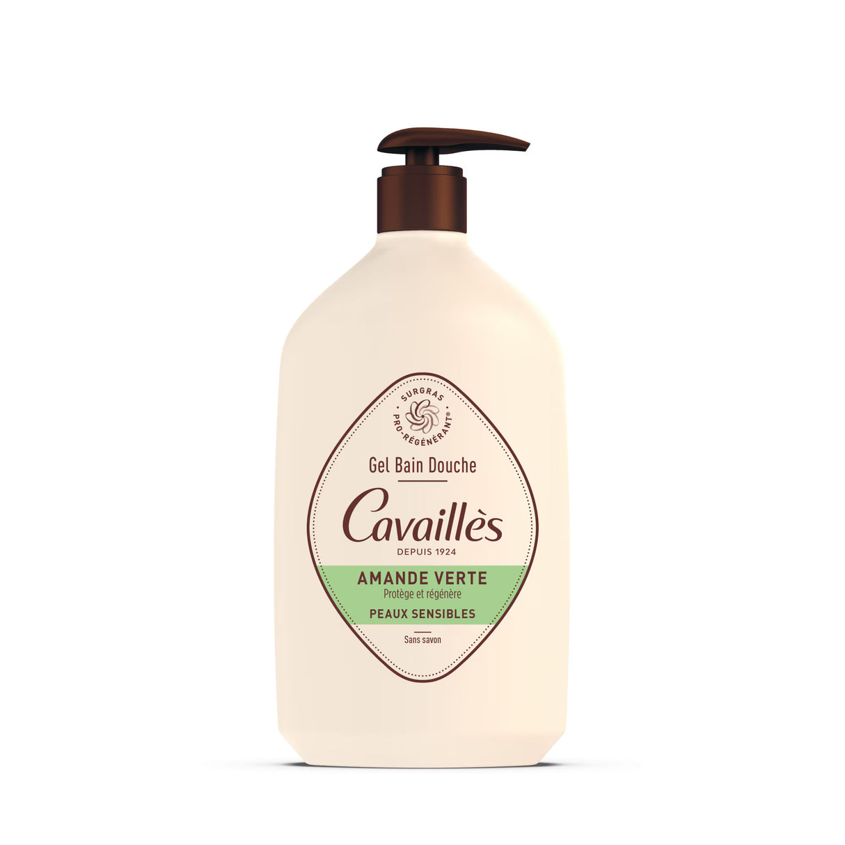 Roge Cavailles, Roge Cavailles, Green Almond, Regenerating, Shower Gel, For Sensitive Skin, 1000 ml - Feel You