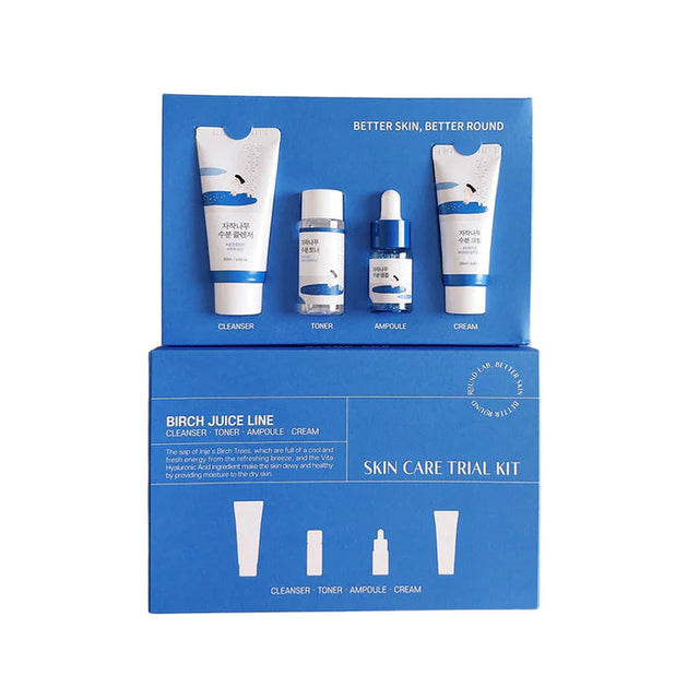 Round Lab - Birch Juice Trial Kit (Cleanser+Toner+Ampoule+Cream) - Feel You