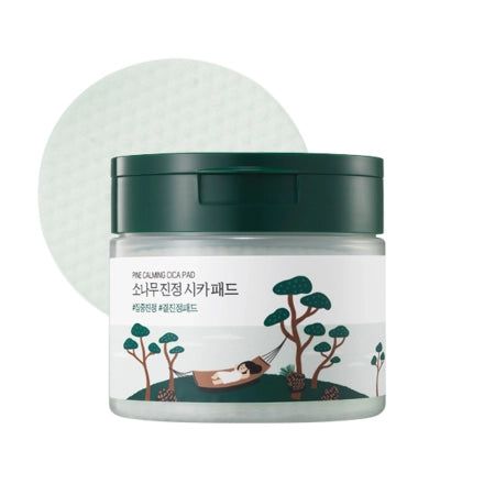 Round Lab - Pine Calming Cica Pad - Soothing and smoothing facial tampons - 50 pcs - Feel You