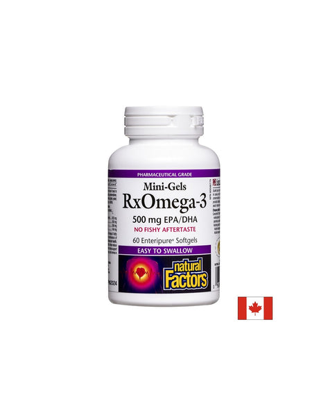 Rx Omega-3 Мини гелс, 500 mg (EPA 356 mg/ DHA 144 mg) х 60 софтгел капсули Natural Factors - Feel You