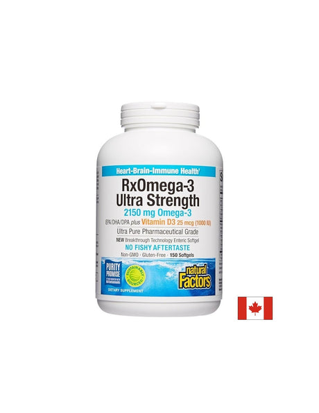 Rx Omega-3 Ultra Strength 2150 mg + Витамин D3 1000 IU, 150 софтгел капсули - Feel You