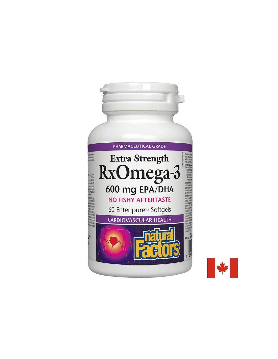 RxOmega-3 Extra Strength / Рибено масло, 1170 mg (600 mg EPA/DHA) х 60 софтгел капсули Natural Factors - Feel You