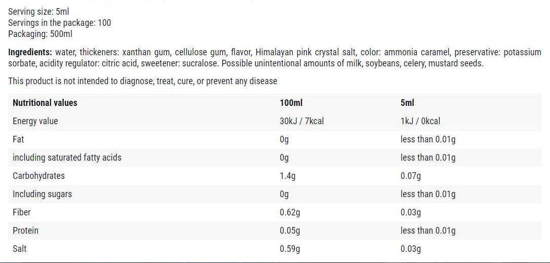 Salted Caramel / 0 Calorie Syrup - 500 мл - Feel You