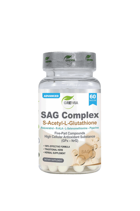SAG Complex S-Ацетил-L-Глутатион, Резвератрол, R-ALA, L-Селенометионин – 60 Caps. - Feel You
