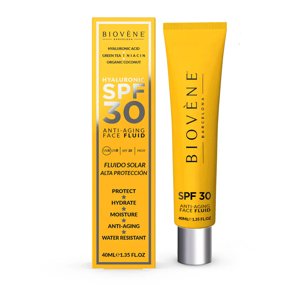 Хидратираща слънцезащита за лице SPF 30 с хиалуронова киселина против стареене - 40 мл - Feel You