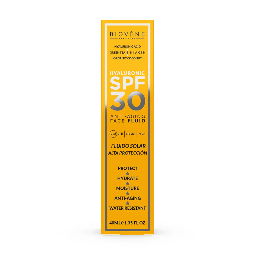 Хидратираща слънцезащита за лице SPF 30 с хиалуронова киселина против стареене - 40 мл - Feel You