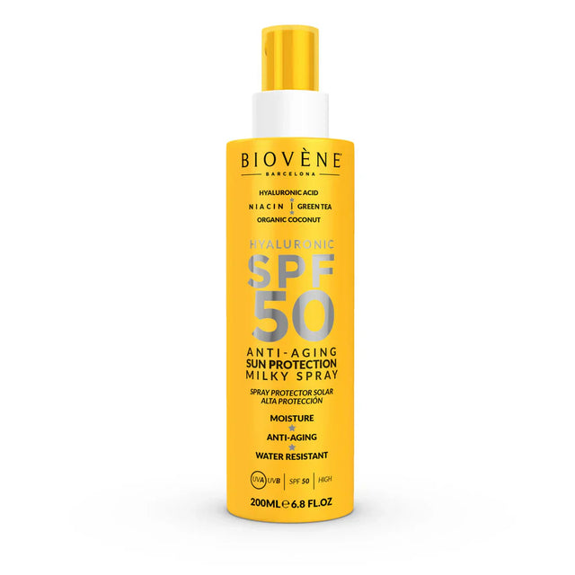 Слънцезащита за лице и тяло SPF 50 с хиалуронова киселина против стареене - 200 мл - Feel You
