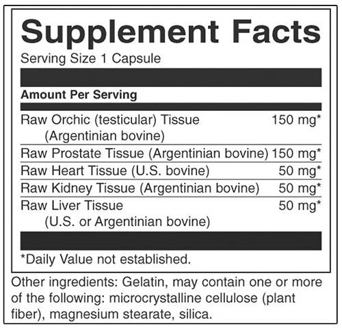 Raw Multi-Glandular For Men 450 mg 60 капсули - Feel You