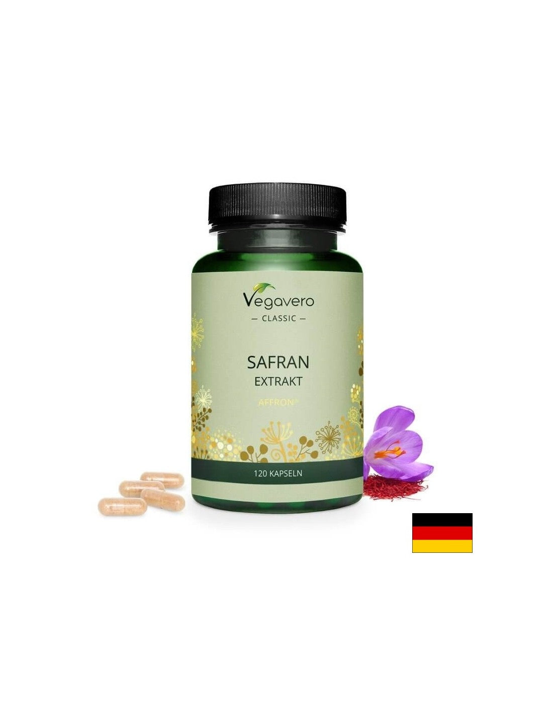 Safran Extrakt/ Шафран екстракт, 120 капсули, 100% Vegan Vegavero - Feel You
