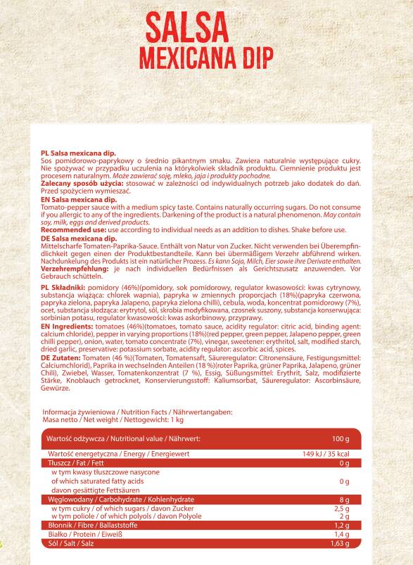 Salsa Mexicana Dip - 1000 грама - Feel You