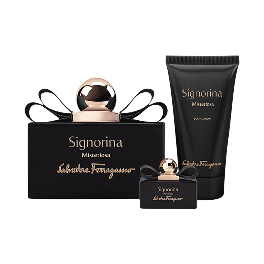 Salvatore Ferragamo - Signorina Misteriosa Gift set EDP 100 ml, body lotion 50 ml and miniature EDP 5 ml - 100ml - Feel You