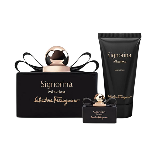 Salvatore Ferragamo - Signorina Misteriosa Gift set EDP 100 ml, body lotion 50 ml and miniature EDP 5 ml - 100ml - Feel You