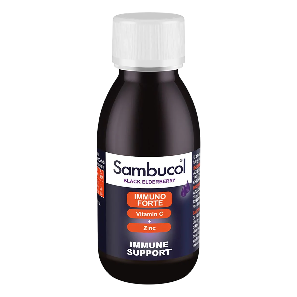 Sambucol, Immuno Forte, Black Eldeberry, Vitamin C & Zinc, Support The Immune System, Syrup, 120 ml - Feel You