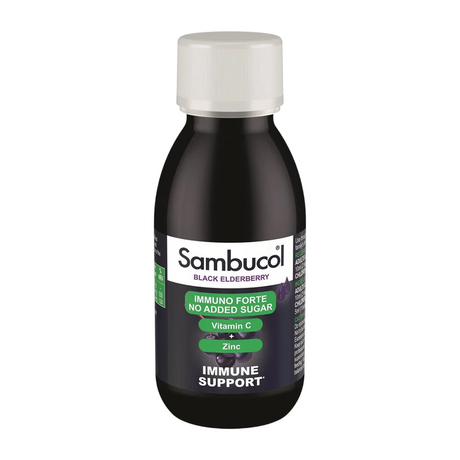 Sambucol, Immuno Forte, Sugar Free, Black Eldeberry, Vitamin C & Zinc, Support The Immune System, Syrup, 120 ml - Feel You