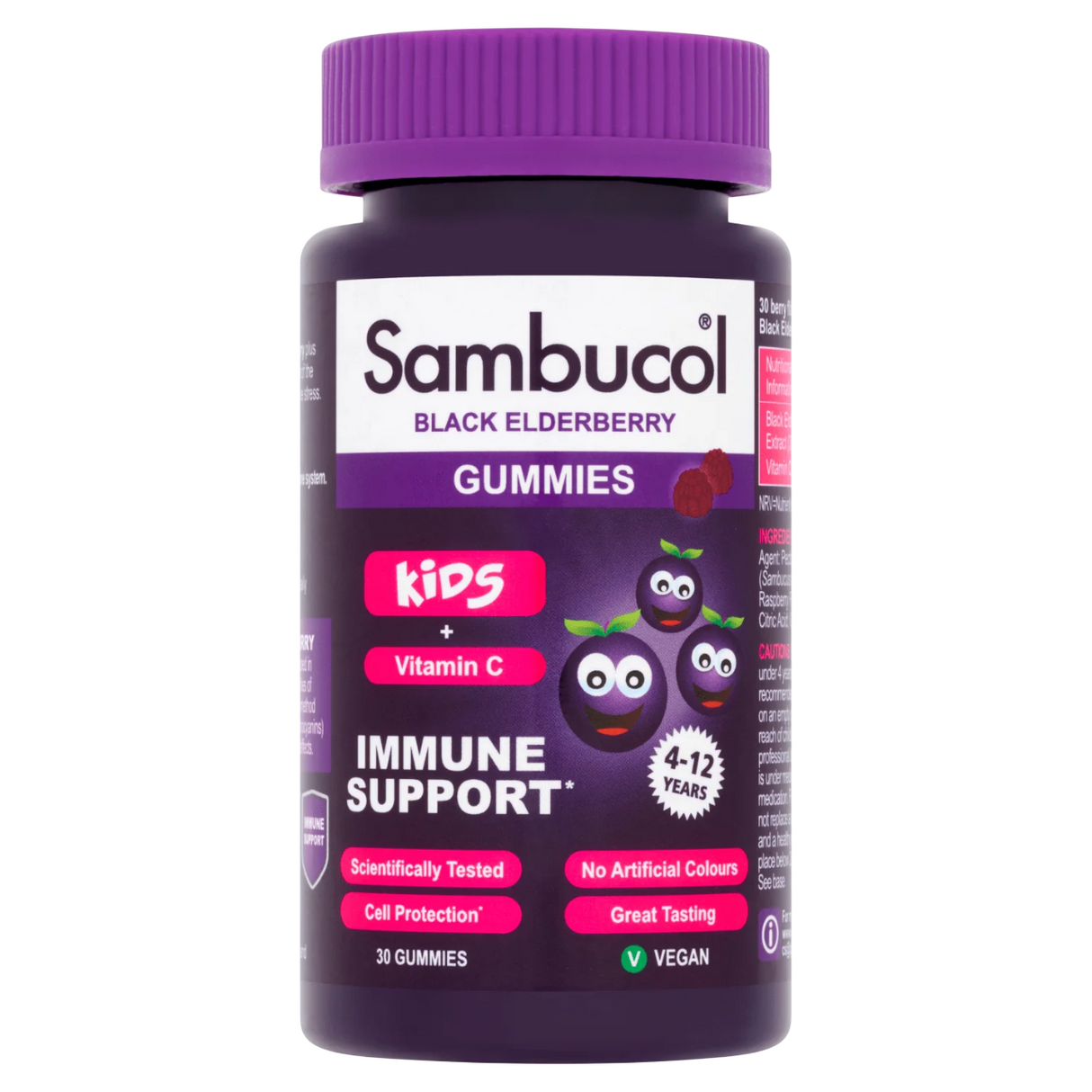 Sambucol, Kids, Black Elderberry & Vitamin C, Support The Immune System, Gummies, 30 pcs - Feel You