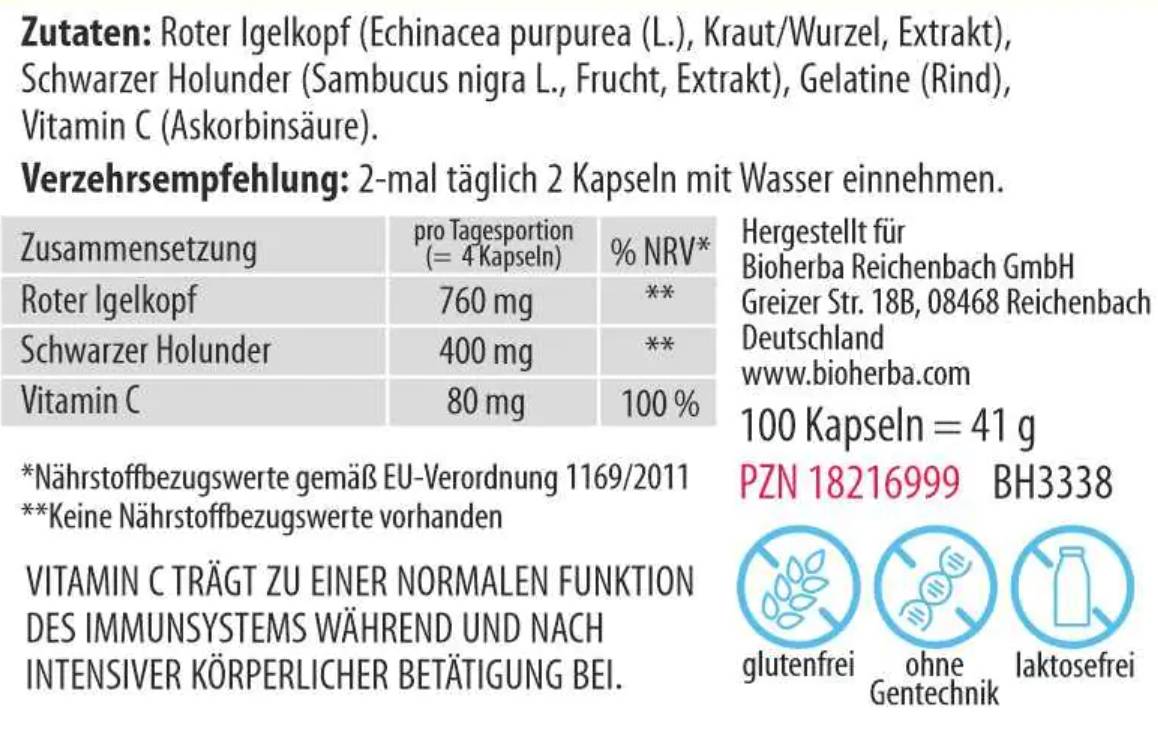 Sambucus, Echinacea, Vitamin C Complex - 100 капсули - Feel You