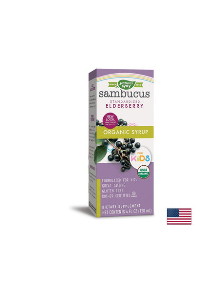 Sambucus Organic Syrup for Kids/ Самбукус Оргáник сироп за деца х 120 ml Nature’s Way - Feel You