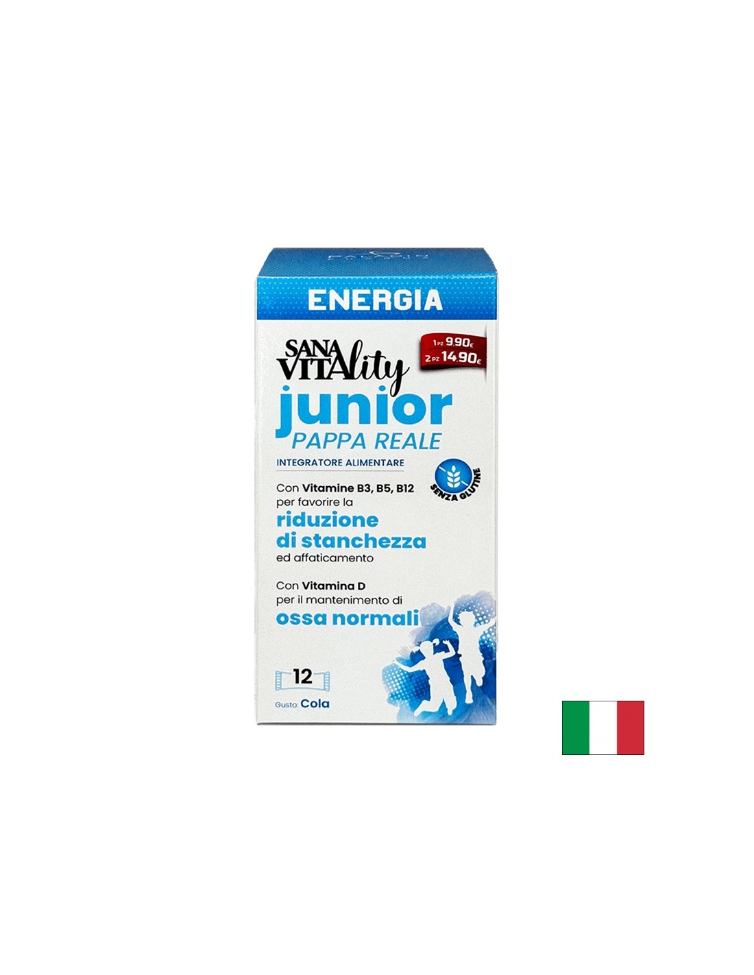 Жизненост и енергия (формула за деца) SanaVitality, 12 сашета с течност х 10 ml, с вкус на кока-кола - Feel You