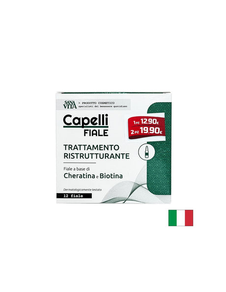 Ампули за коса Sanavita (с биотин и хидролизиран кератин), 12 бр х 10 ml - Feel You