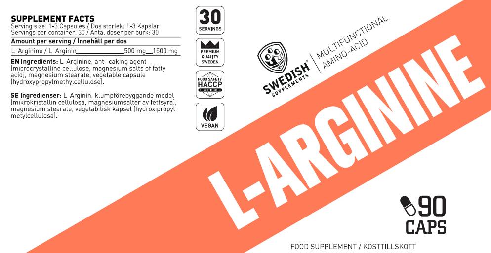 L-Arginine 500 mg - 90 капсули