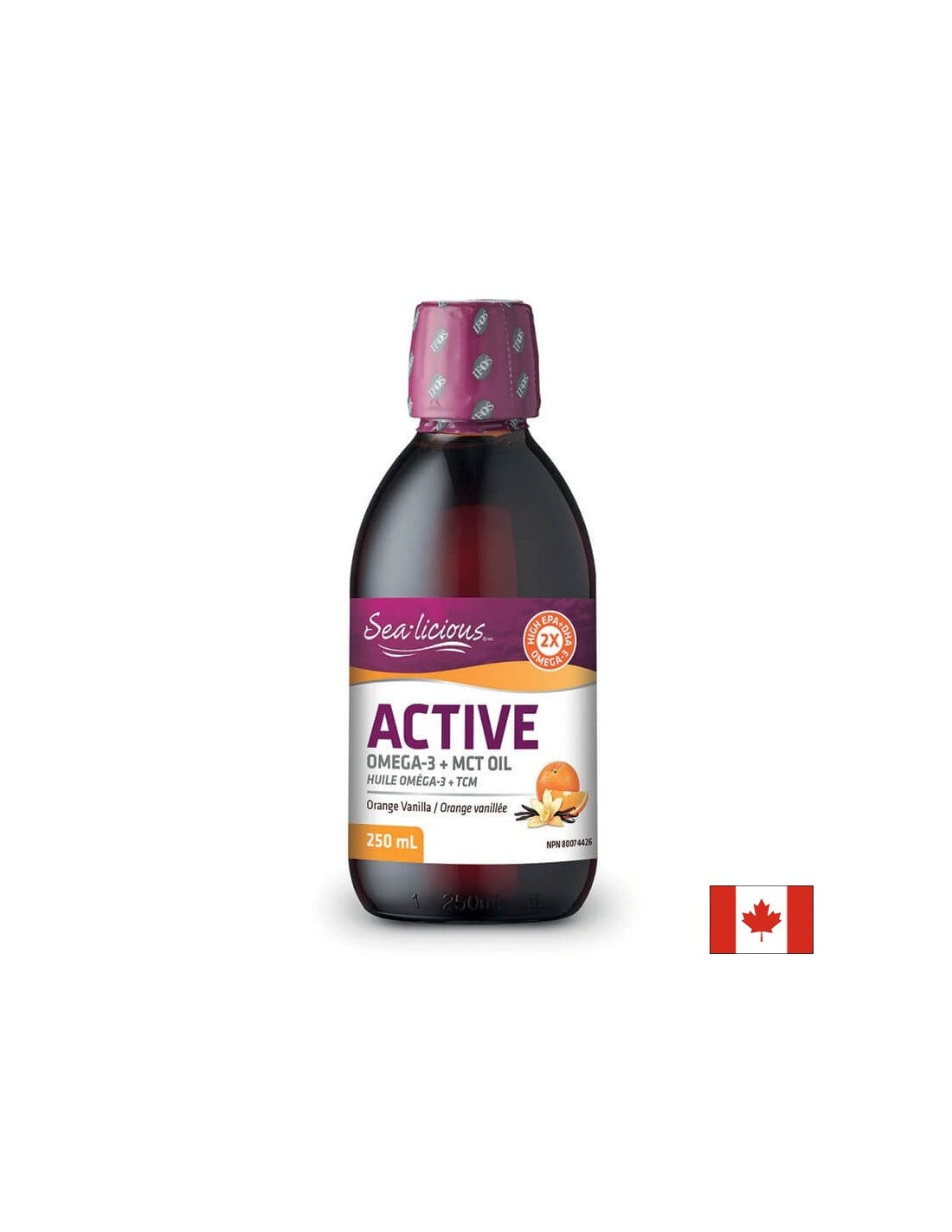 Sea-Licious® Active Omega-3 with Vitamin D3 & MCT Oil - Омега-3 + витамин D3 и МСТ, 250 ml Natural Factors - Feel You