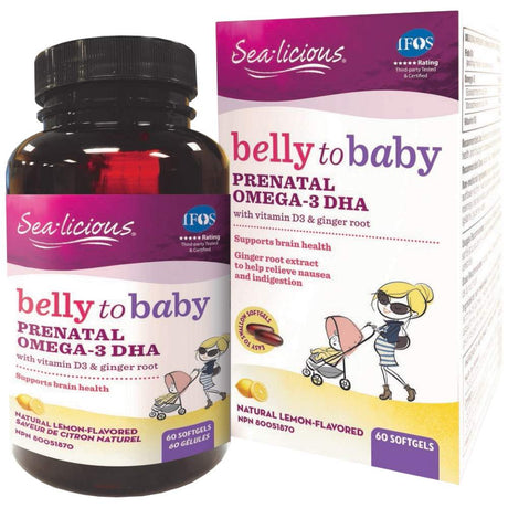 Sea Licious Omega 3 Belly To Baby DHA for Pregnant Women 816 mg 60 Гел капсули - Feel You