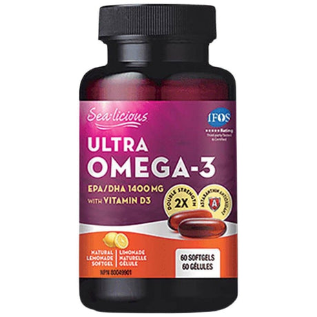 Sea-Licious® Ultra Omega-3 with Vitamin D3 - 60 Гел капсули - Feel You