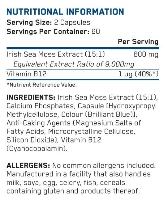 Sea Moss & Vitamin B12 - 120 капсули - Feel You