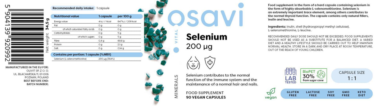 Selenium 200 mcg - 180 капсули - Feel You