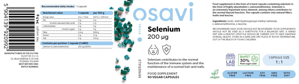 Selenium 200 mcg - 90 капсули - Feel You