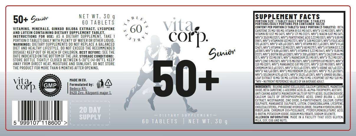 Senior 50+ MultiVitamin - 60 Таблетки - Feel You