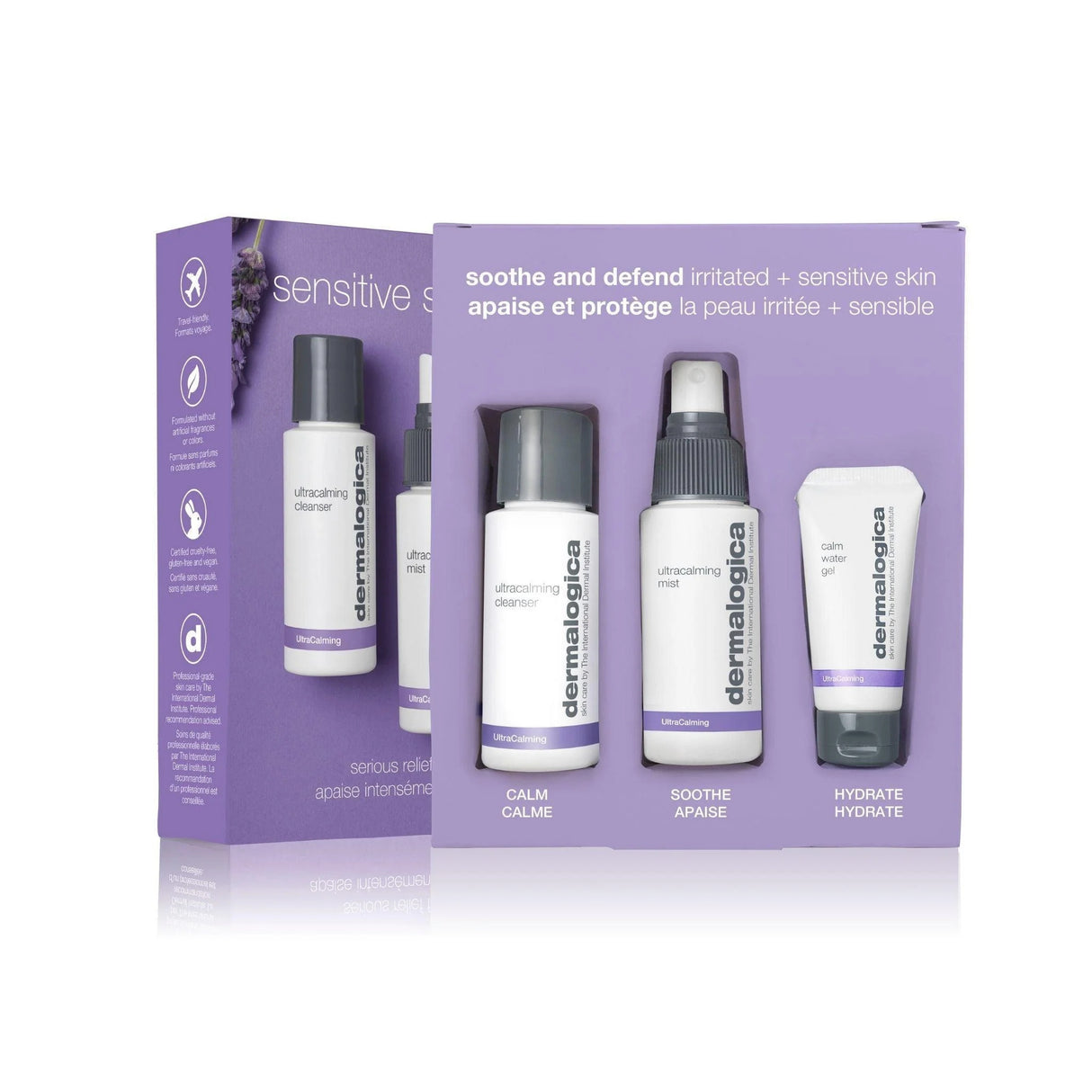 Sensitive Skin Rescue Kit Set Dermalogica: UltraCalming, Cleansing Gel, For Face, 50 ml + UltraCalming, Calming, Mist Lotion, For Face, 50 ml + UltraCalming, Glycerin, Hydrating, Day & Night, Gel, For Face, 15 ml - Feel You