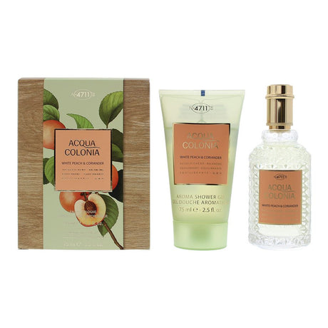 Set 4711: Acqua Colonia White Peach & Coriander, Eau De Cologne, Unisex, 50 ml + Acqua Colonia, White Peach & Coriander, Moisturizing, Shower Gel, Body, All Skin Types, 75 ml - Feel You