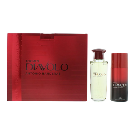 Set Antonio Banderas: Diavolo, Eau De Toilette, For Men, 100 ml + Diavolo, 24h Protection, Deodorant Spray, For Men, 150 ml - Feel You
