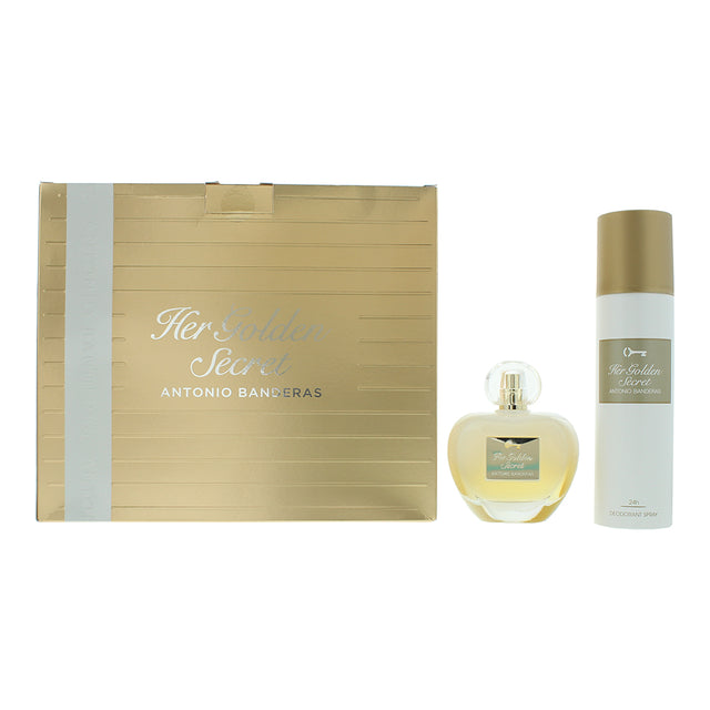 Set Antonio Banderas: Her Golden Secret, Eau De Toilette, For Women, 80 ml + Her Golden Secret, Deodorant Spray, For Women, 150 ml - Feel You