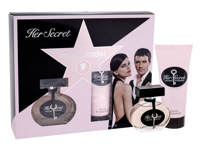 Set Antonio Banderas: Her Secret, Eau De Toilette, For Women, 50 ml + Her Secret, Moisturizes, Body Lotion, Body, 100 ml - Feel You