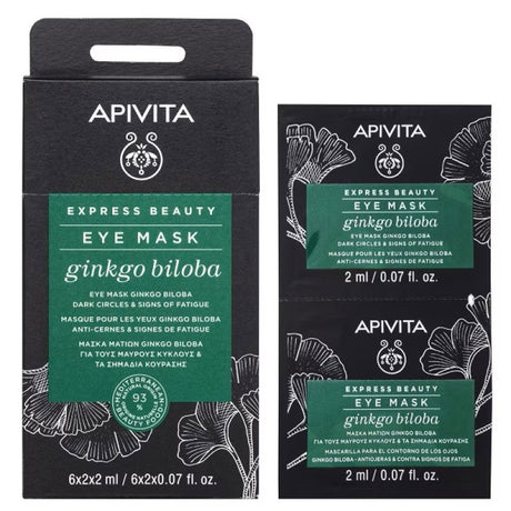 Set, Apivita, Ginko Biloba, Revitalizing, Weekly, Eye Cream Mask, 2 pcs, 2 ml - Feel You